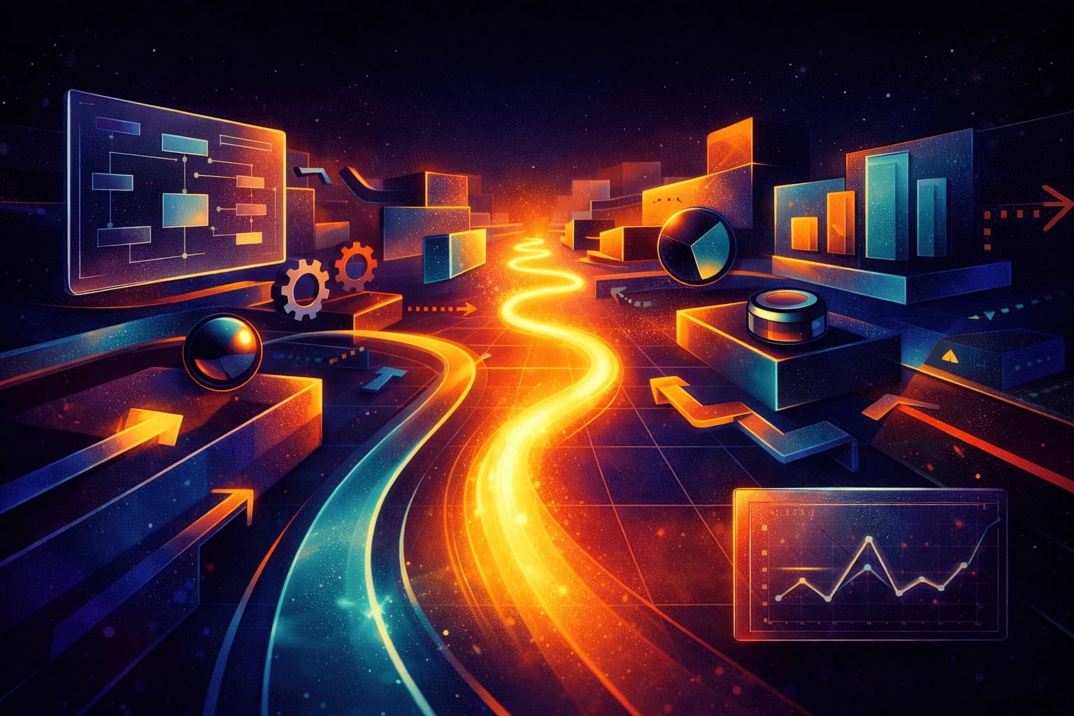 Business team reviewing AI tool evaluation criteria on laptop screens in a meeting room